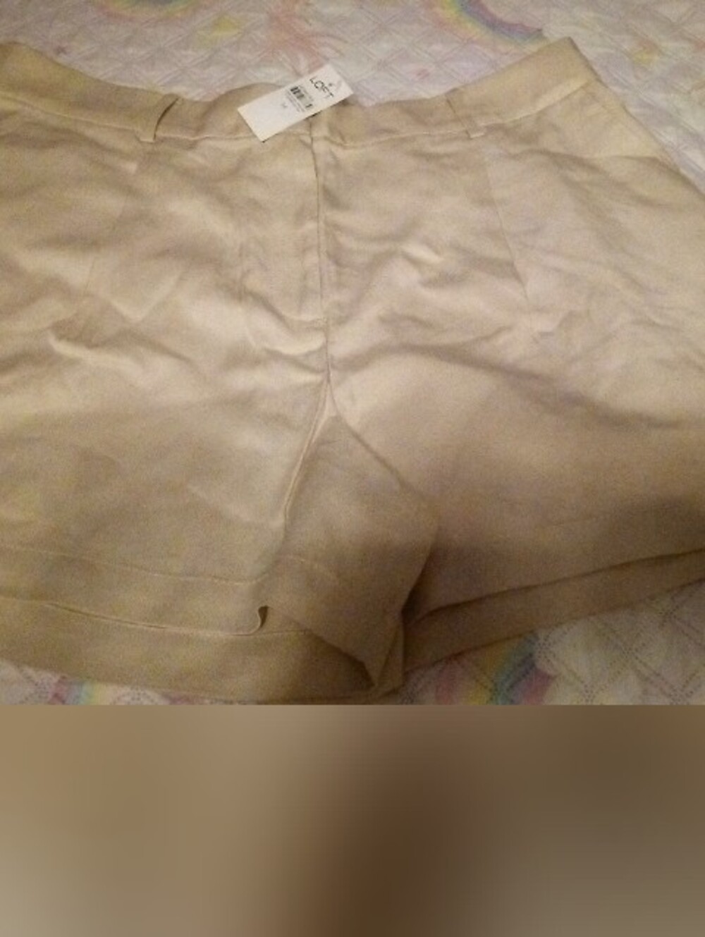 LOFT Cream Tailored High-Rise Bermuda Shorts